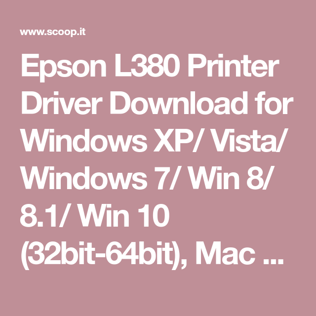epson l380 driver